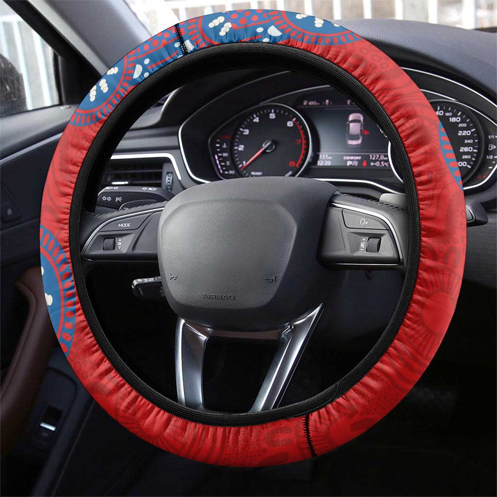 Newcastle Knights NAIDOC Week 2026 Steering Wheel Cover Aboriginal Lizard Dot Painting - 50 Years of Deadly