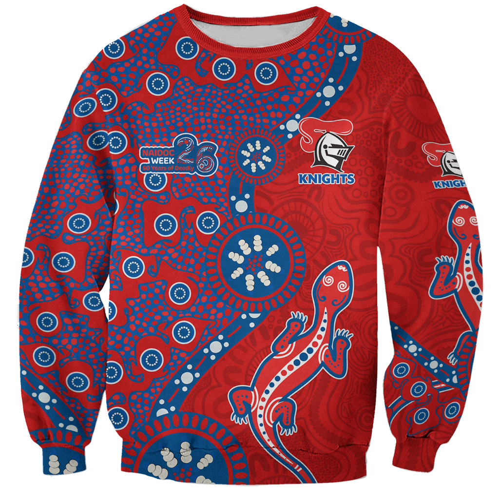 Newcastle Knights NAIDOC Week 2026 Sweatshirt Aboriginal Lizard Dot Painting - 50 Years of Deadly