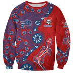 Newcastle Knights NAIDOC Week 2026 Sweatshirt Aboriginal Lizard Dot Painting - 50 Years of Deadly