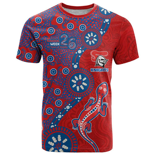 Newcastle Knights NAIDOC Week 2026 T Shirt Aboriginal Lizard Dot Painting - 50 Years of Deadly