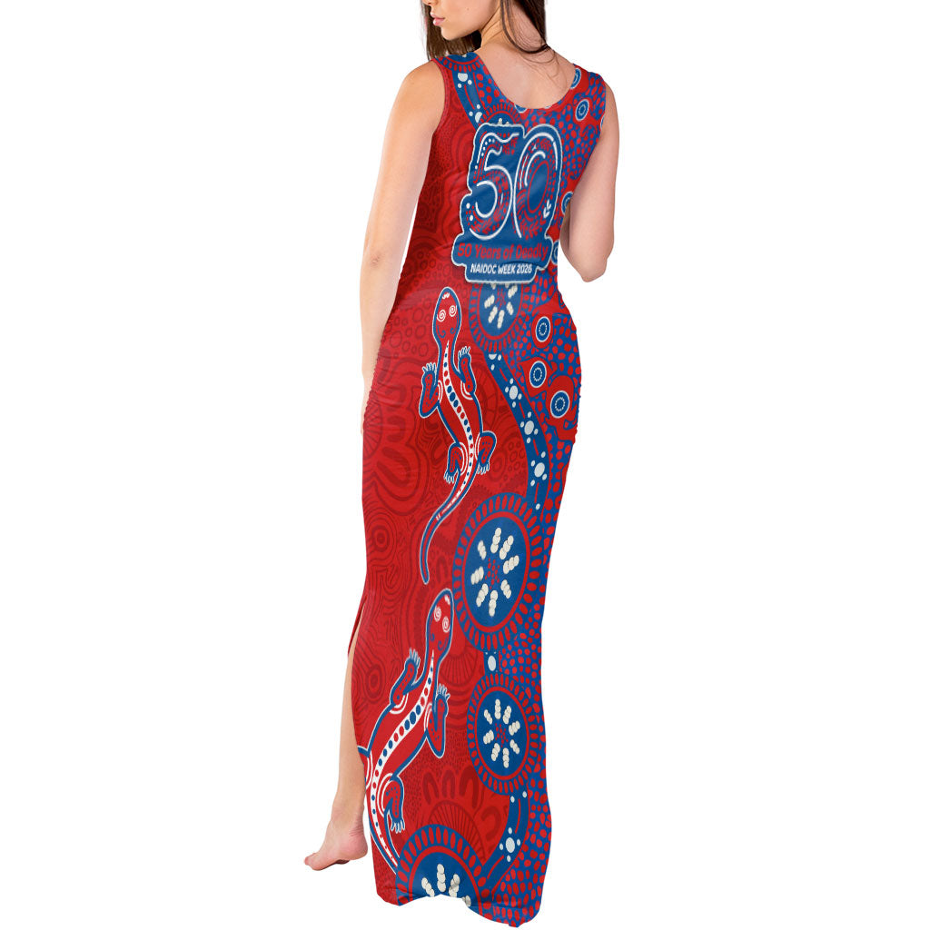 Newcastle Knights NAIDOC Week 2026 Tank Maxi Dress Aboriginal Lizard Dot Painting - 50 Years of Deadly