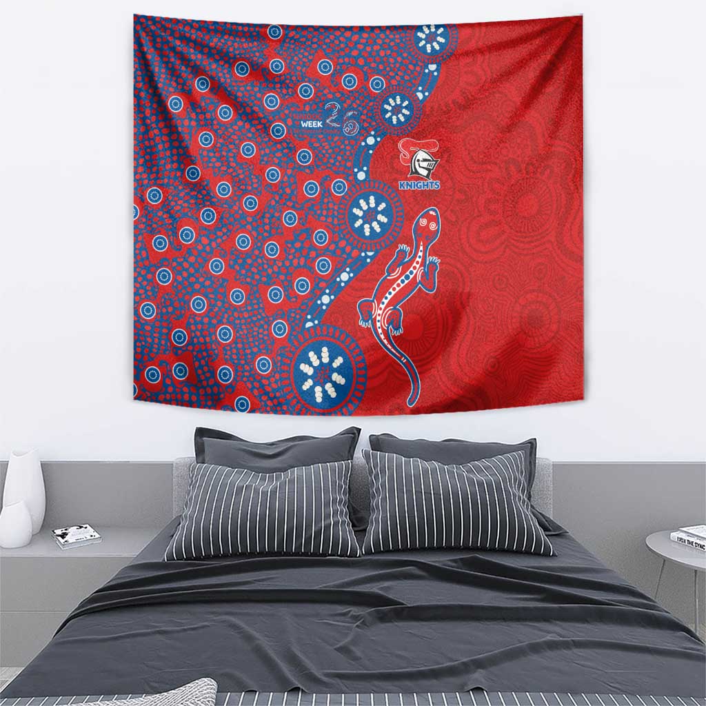 Newcastle Knights NAIDOC Week 2026 Tapestry Aboriginal Lizard Dot Painting - 50 Years of Deadly