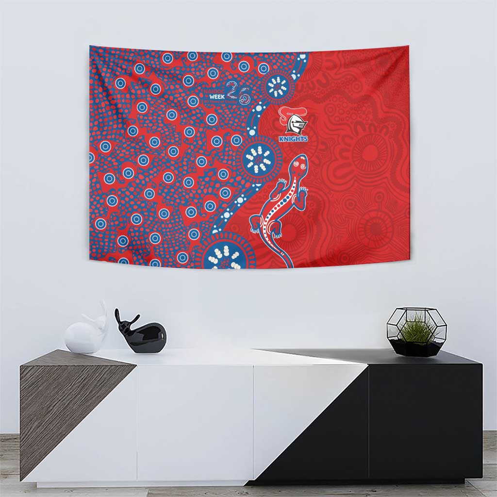 Newcastle Knights NAIDOC Week 2026 Tapestry Aboriginal Lizard Dot Painting - 50 Years of Deadly