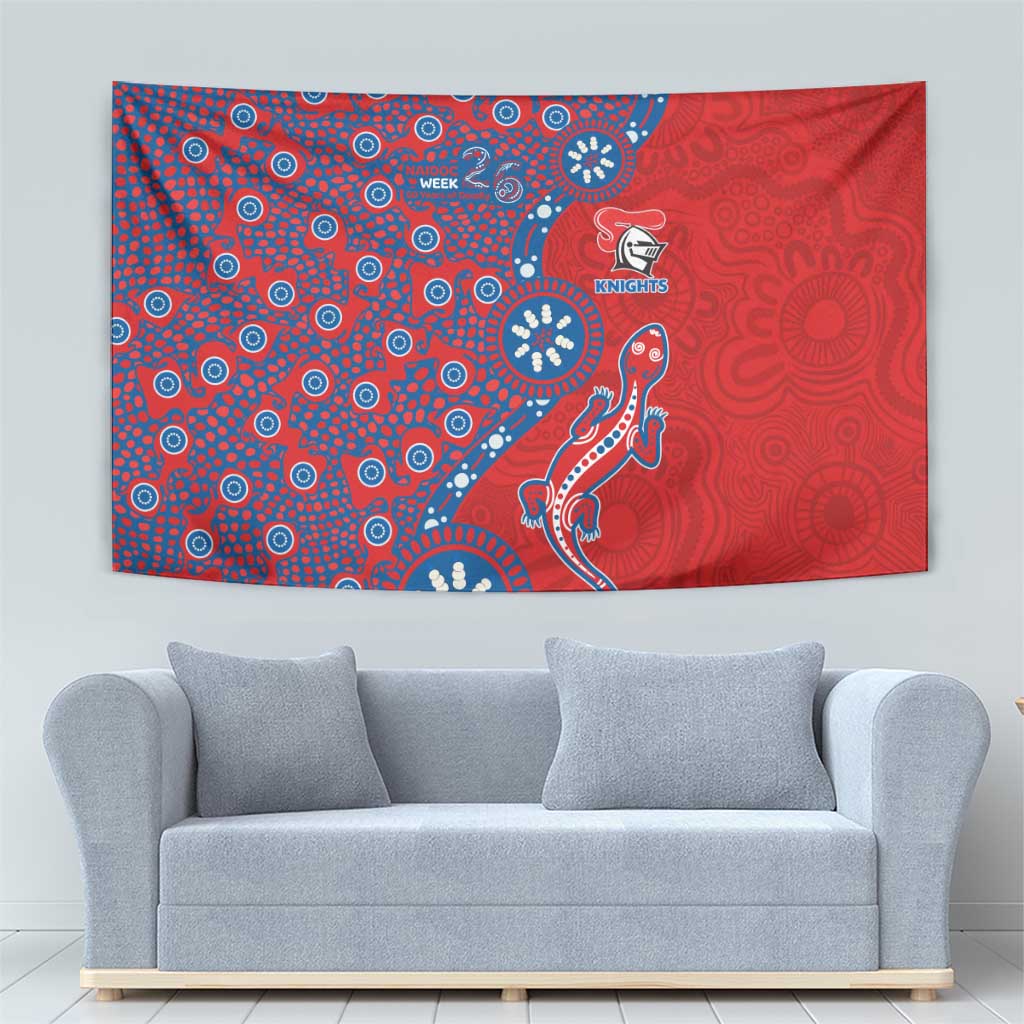 Newcastle Knights NAIDOC Week 2026 Tapestry Aboriginal Lizard Dot Painting - 50 Years of Deadly