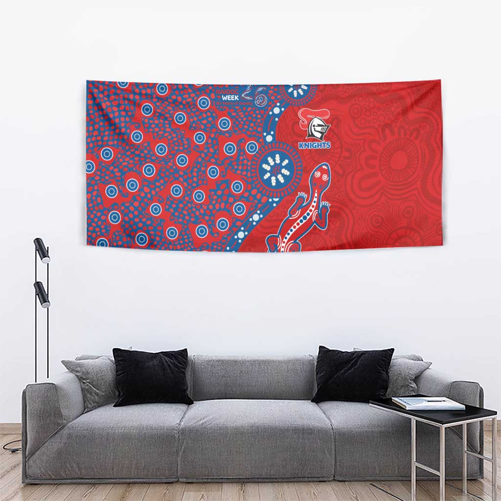 Newcastle Knights NAIDOC Week 2026 Tapestry Aboriginal Lizard Dot Painting - 50 Years of Deadly