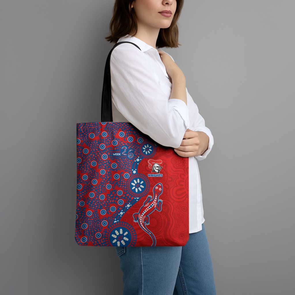 Newcastle Knights NAIDOC Week 2026 Tote Bag Aboriginal Lizard Dot Painting - 50 Years of Deadly