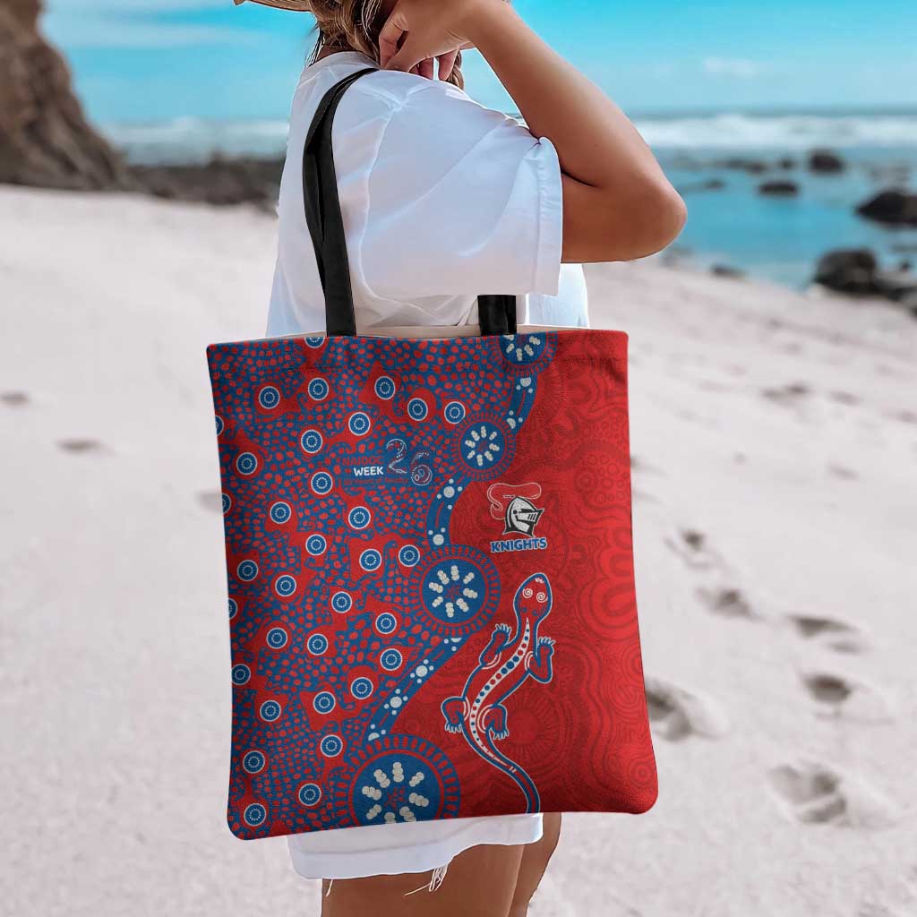 Newcastle Knights NAIDOC Week 2026 Tote Bag Aboriginal Lizard Dot Painting - 50 Years of Deadly