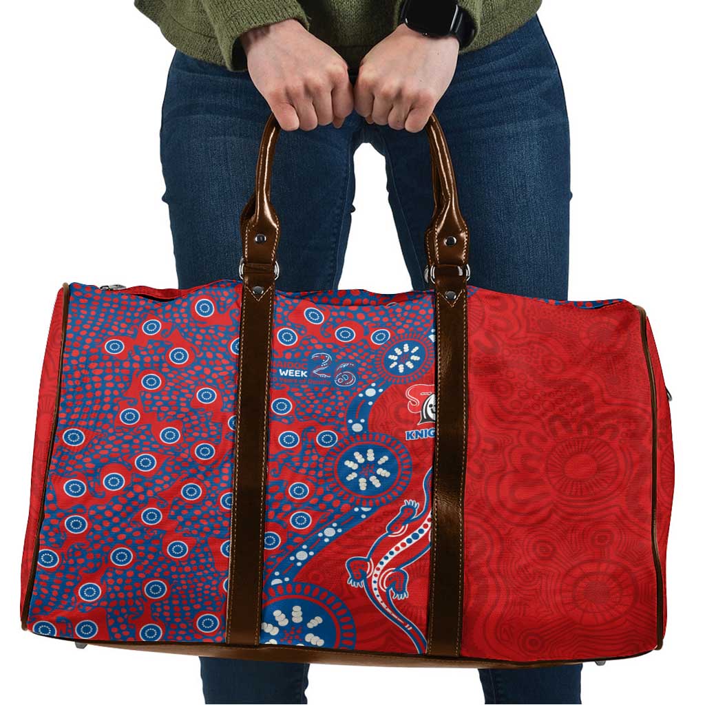 Newcastle Knights NAIDOC Week 2026 Travel Bag Aboriginal Lizard Dot Painting - 50 Years of Deadly