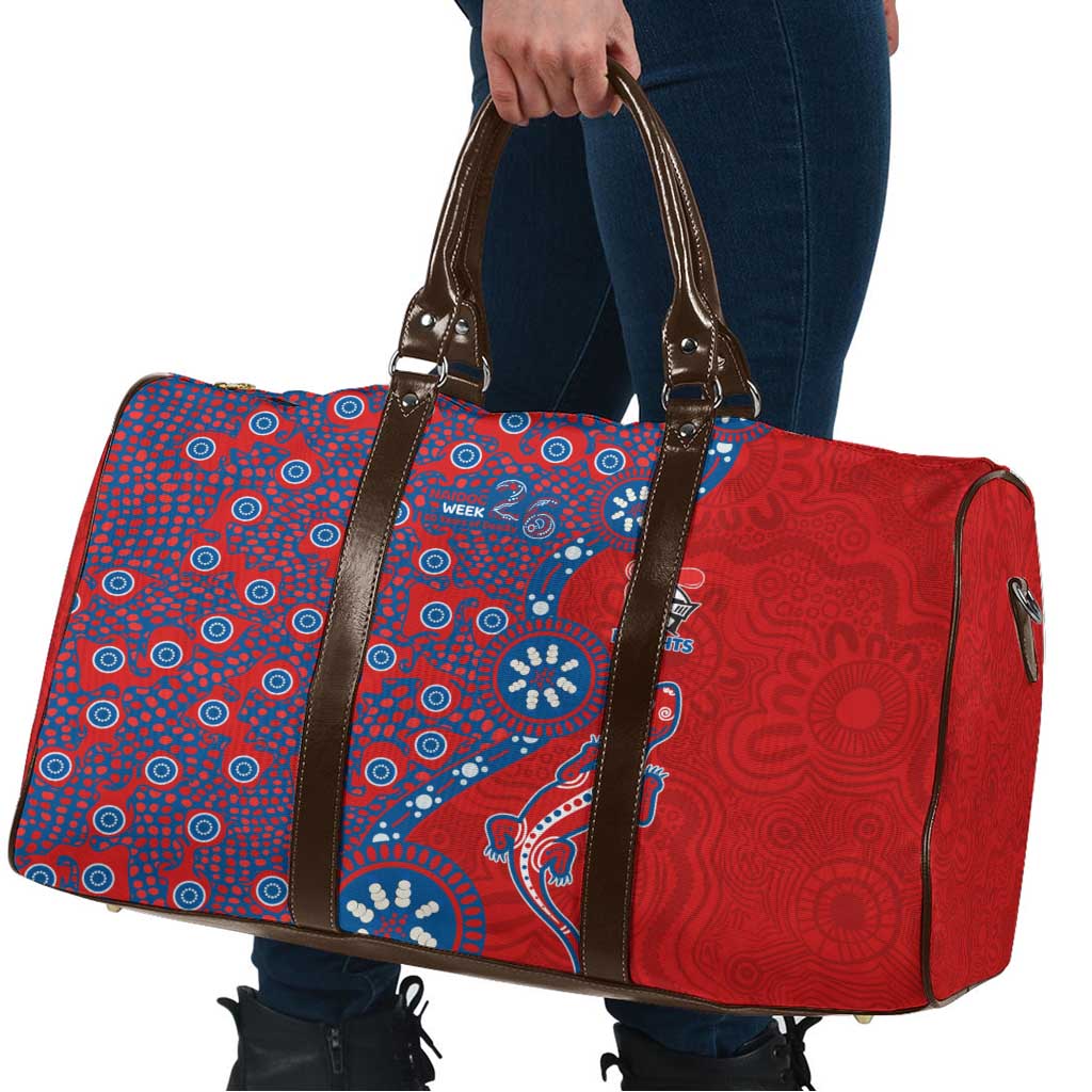 Newcastle Knights NAIDOC Week 2026 Travel Bag Aboriginal Lizard Dot Painting - 50 Years of Deadly