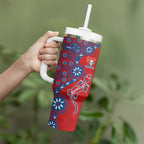 Newcastle Knights NAIDOC Week 2026 Tumbler With Handle Aboriginal Lizard Dot Painting - 50 Years of Deadly