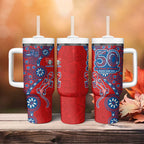 Newcastle Knights NAIDOC Week 2026 Tumbler With Handle Aboriginal Lizard Dot Painting - 50 Years of Deadly