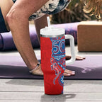 Newcastle Knights NAIDOC Week 2026 Tumbler With Handle Aboriginal Lizard Dot Painting - 50 Years of Deadly