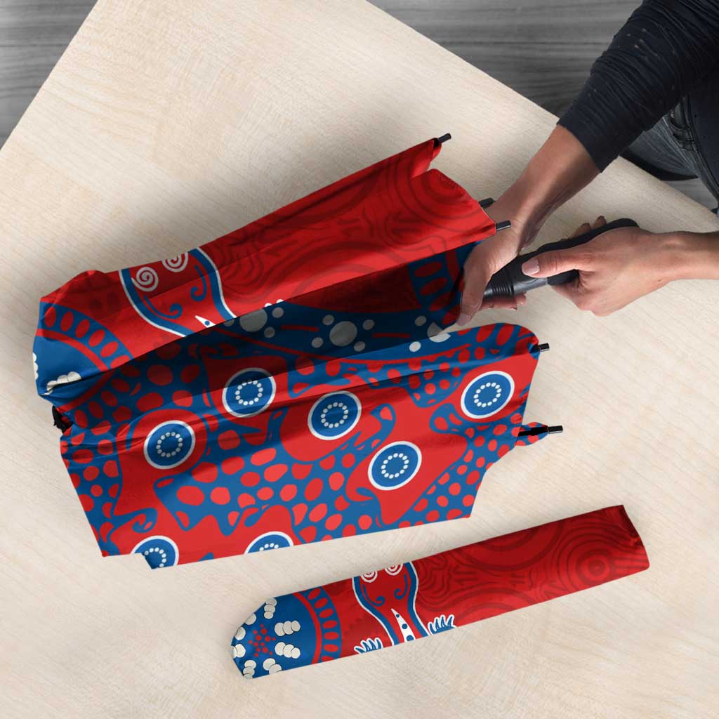 Newcastle Knights NAIDOC Week 2026 Umbrella Aboriginal Lizard Dot Painting - 50 Years of Deadly