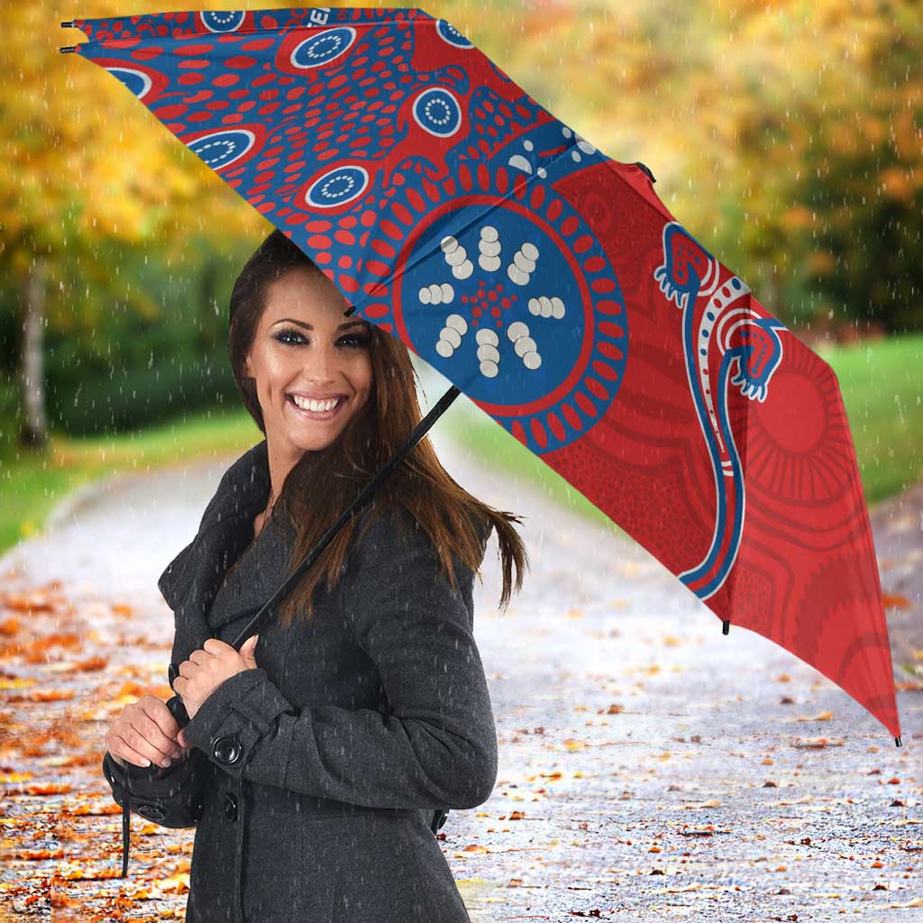 Newcastle Knights NAIDOC Week 2026 Umbrella Aboriginal Lizard Dot Painting - 50 Years of Deadly