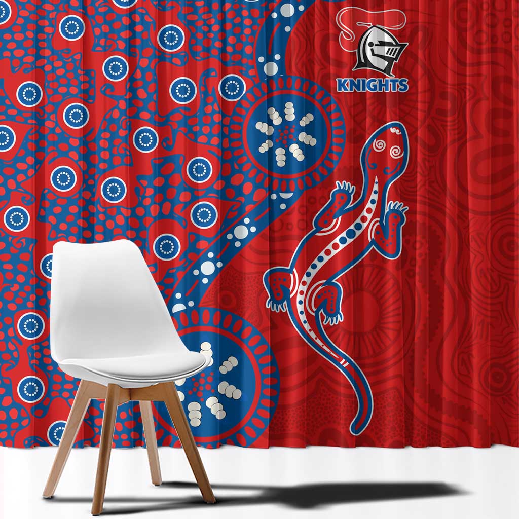 Newcastle Knights NAIDOC Week 2026 Window Curtain Aboriginal Lizard Dot Painting - 50 Years of Deadly