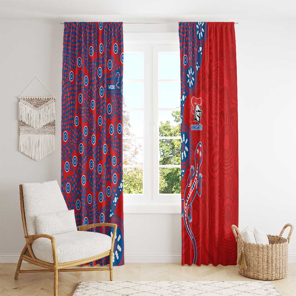 Newcastle Knights NAIDOC Week 2026 Window Curtain Aboriginal Lizard Dot Painting - 50 Years of Deadly