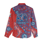Newcastle Knights NAIDOC Week 2026 Women Casual Shirt Aboriginal Lizard Dot Painting - 50 Years of Deadly