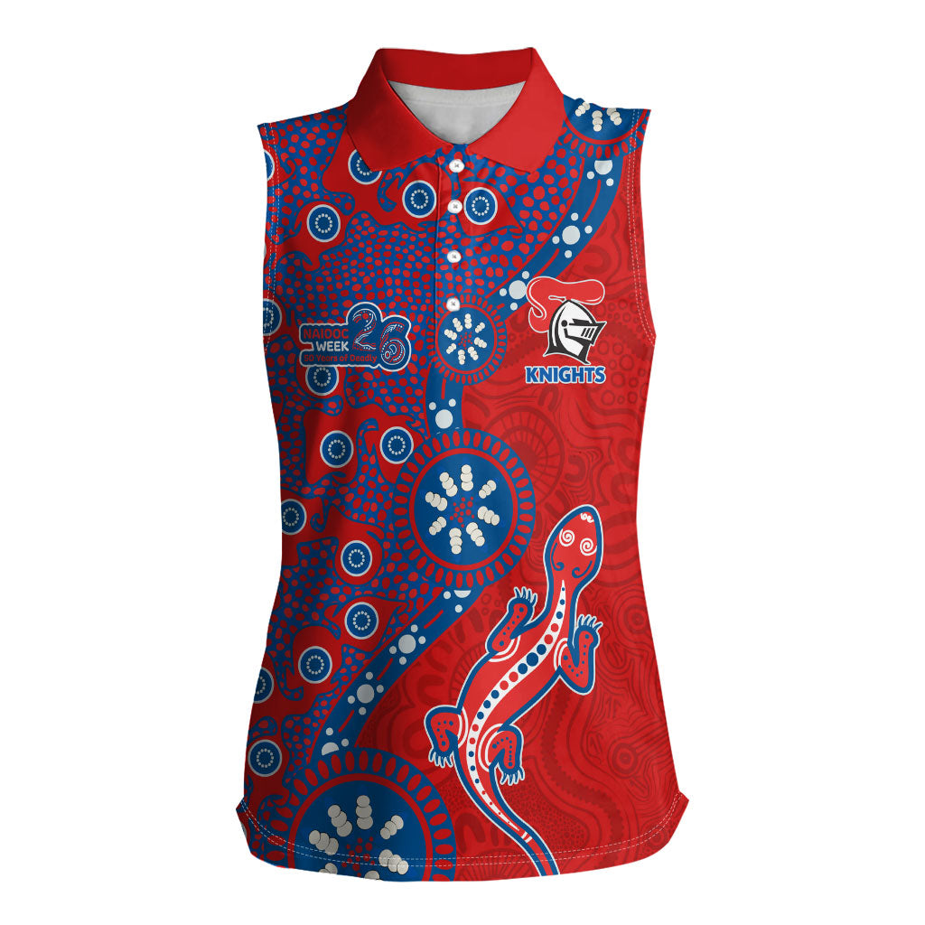 Newcastle Knights NAIDOC Week 2026 Women Sleeveless Polo Shirt Aboriginal Lizard Dot Painting - 50 Years of Deadly