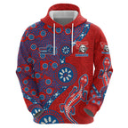 Newcastle Knights NAIDOC Week 2026 Zip Hoodie Aboriginal Lizard Dot Painting - 50 Years of Deadly