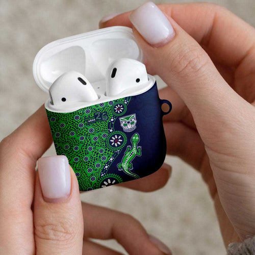 New Zealand Warriors NAIDOC Week 2026 AirPods Case Aboriginal Lizard Dot Painting - 50 Years of Deadly