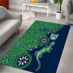 New Zealand Warriors NAIDOC Week 2026 Area Rug Aboriginal Lizard Dot Painting - 50 Years of Deadly