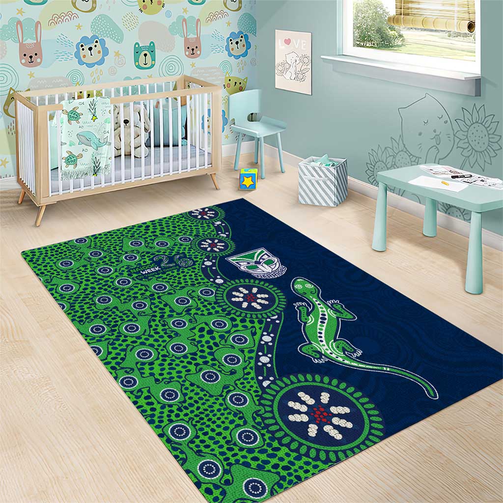 New Zealand Warriors NAIDOC Week 2026 Area Rug Aboriginal Lizard Dot Painting - 50 Years of Deadly