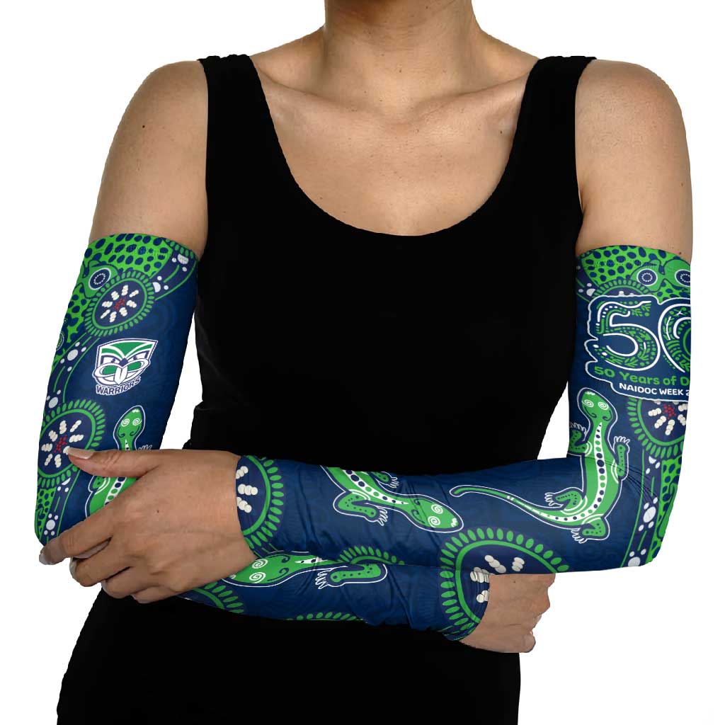 New Zealand Warriors NAIDOC Week 2026 Arm Sleeves Aboriginal Lizard Dot Painting - 50 Years of Deadly