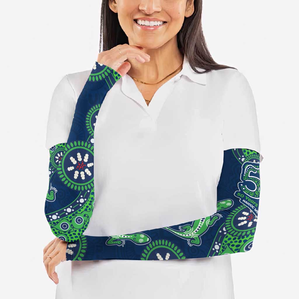 New Zealand Warriors NAIDOC Week 2026 Arm Sleeves Aboriginal Lizard Dot Painting - 50 Years of Deadly