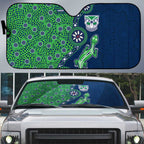 New Zealand Warriors NAIDOC Week 2026 Auto Sun Shade Aboriginal Lizard Dot Painting - 50 Years of Deadly