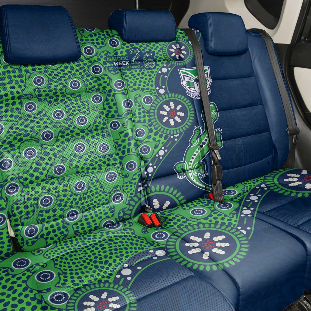 New Zealand Warriors NAIDOC Week 2026 Back Car Seat Cover Aboriginal Lizard Dot Painting - 50 Years of Deadly