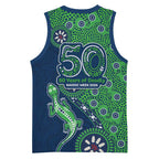 New Zealand Warriors NAIDOC Week 2026 Basketball Jersey Aboriginal Lizard Dot Painting - 50 Years of Deadly