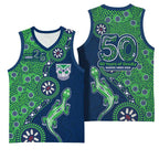 New Zealand Warriors NAIDOC Week 2026 Basketball Jersey Aboriginal Lizard Dot Painting - 50 Years of Deadly