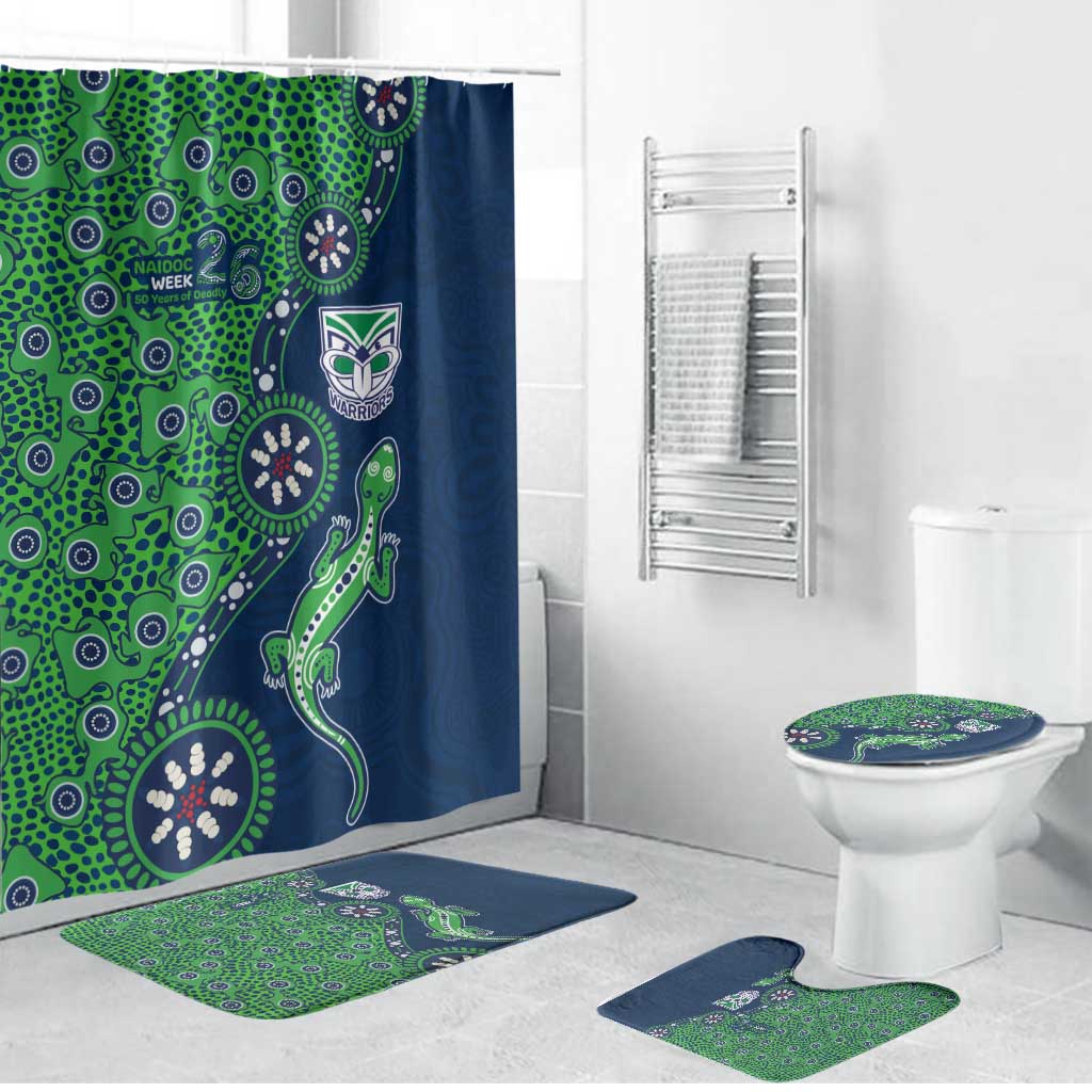 New Zealand Warriors NAIDOC Week 2026 Bathroom Set Aboriginal Lizard Dot Painting - 50 Years of Deadly