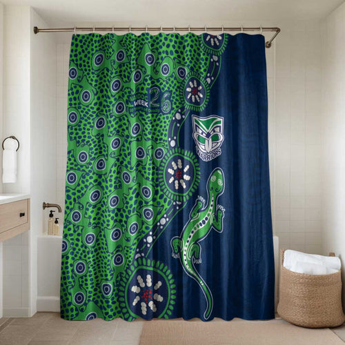 New Zealand Warriors NAIDOC Week 2026 Bathroom Set Aboriginal Lizard Dot Painting - 50 Years of Deadly