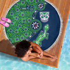 New Zealand Warriors NAIDOC Week 2026 Beach Blanket Aboriginal Lizard Dot Painting - 50 Years of Deadly