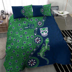 New Zealand Warriors NAIDOC Week 2026 Bedding Set Aboriginal Lizard Dot Painting - 50 Years of Deadly