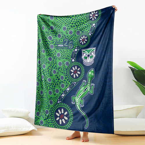 New Zealand Warriors NAIDOC Week 2026 Blanket Aboriginal Lizard Dot Painting - 50 Years of Deadly
