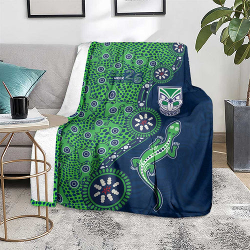 New Zealand Warriors NAIDOC Week 2026 Blanket Aboriginal Lizard Dot Painting - 50 Years of Deadly