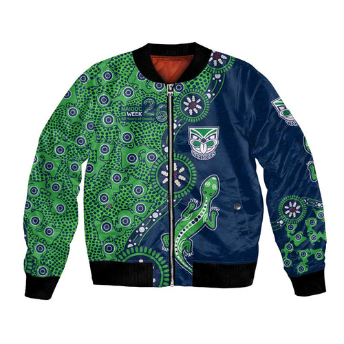 New Zealand Warriors NAIDOC Week 2026 Bomber Jacket Aboriginal Lizard Dot Painting - 50 Years of Deadly