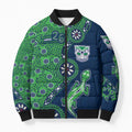 New Zealand Warriors NAIDOC Week 2026 Bomber Puffer Jacket Aboriginal Lizard Dot Painting - 50 Years of Deadly