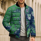 New Zealand Warriors NAIDOC Week 2026 Bomber Puffer Jacket Aboriginal Lizard Dot Painting - 50 Years of Deadly