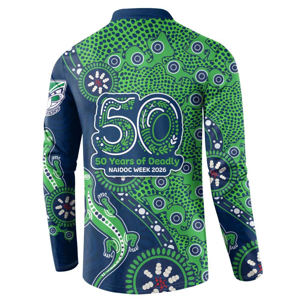 New Zealand Warriors NAIDOC Week 2026 Button Sweatshirt Aboriginal Lizard Dot Painting - 50 Years of Deadly