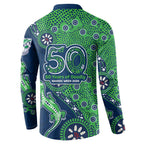 New Zealand Warriors NAIDOC Week 2026 Button Sweatshirt Aboriginal Lizard Dot Painting - 50 Years of Deadly
