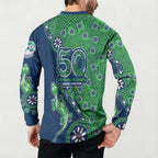New Zealand Warriors NAIDOC Week 2026 Button Sweatshirt Aboriginal Lizard Dot Painting - 50 Years of Deadly