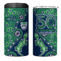 New Zealand Warriors NAIDOC Week 2026 4 in 1 Can Cooler Tumbler Aboriginal Lizard Dot Painting - 50 Years of Deadly