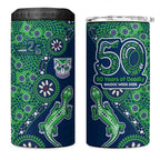 New Zealand Warriors NAIDOC Week 2026 4 in 1 Can Cooler Tumbler Aboriginal Lizard Dot Painting - 50 Years of Deadly