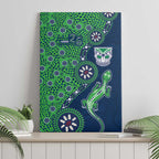 New Zealand Warriors NAIDOC Week 2026 Canvas Wall Art Aboriginal Lizard Dot Painting - 50 Years of Deadly