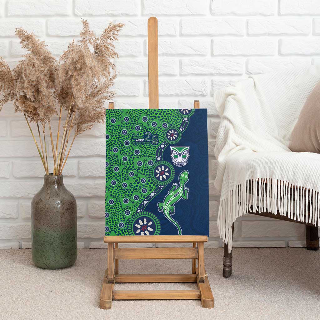 New Zealand Warriors NAIDOC Week 2026 Canvas Wall Art Aboriginal Lizard Dot Painting - 50 Years of Deadly