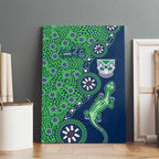 New Zealand Warriors NAIDOC Week 2026 Canvas Wall Art Aboriginal Lizard Dot Painting - 50 Years of Deadly