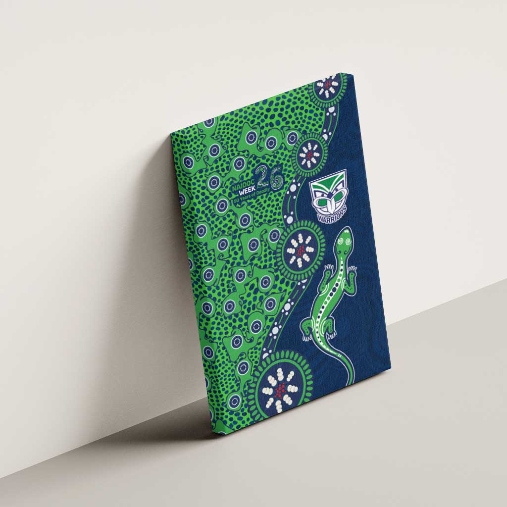 New Zealand Warriors NAIDOC Week 2026 Canvas Wall Art Aboriginal Lizard Dot Painting - 50 Years of Deadly